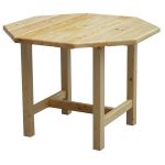 Восьмигранный деревянный стол в беседку (лак)
